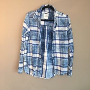 American Eagle boyfriend fit flannel plaid shirt